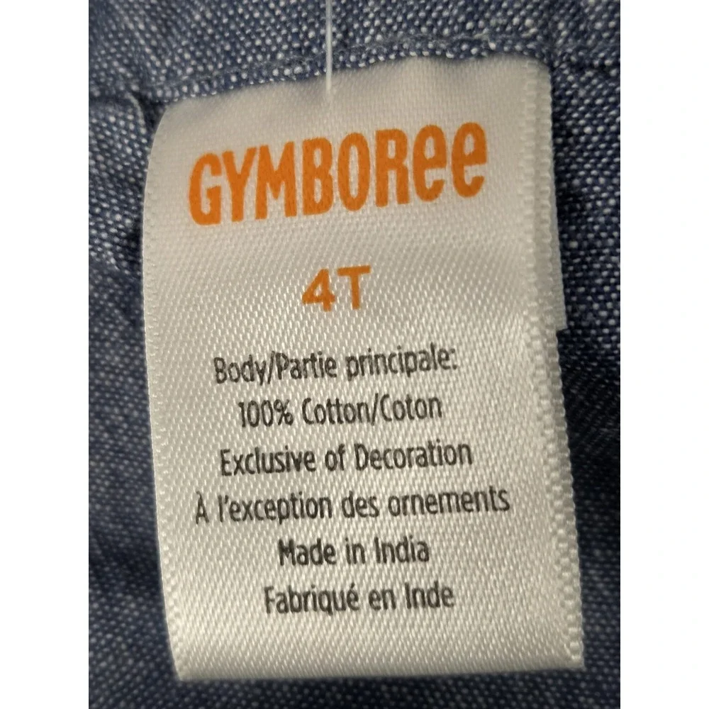 Gymboree 4T Embroidered Flower Denim Chambray Shirt Milk Maid Festival Fairy Y2K